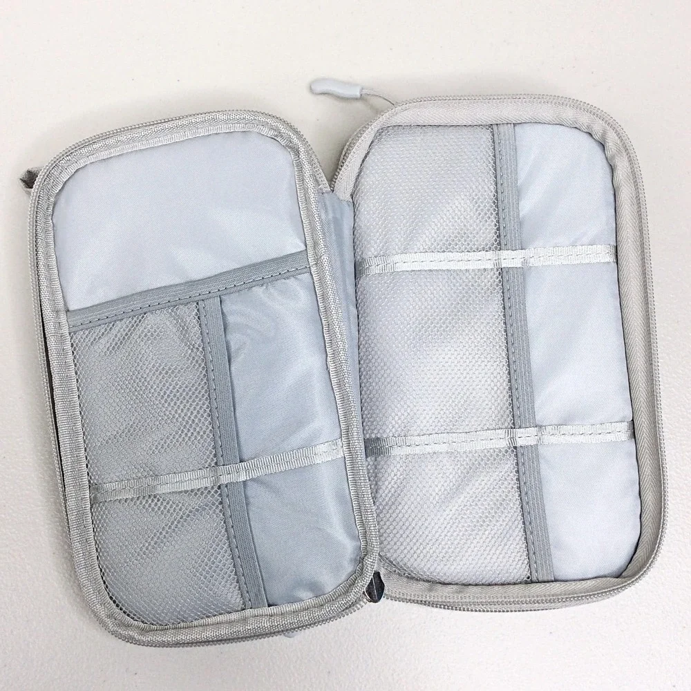 Electronics Travel Organizer Bag portable Cable Cord Tech Organizer Pouch Gray